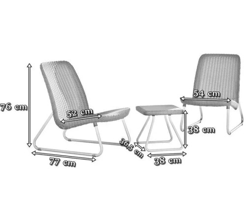 Комплект меблів Keter Rio 2-місний, графіт