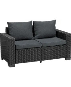 Диван садовий Keter California 2-місний з подушками, грфіт