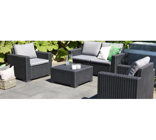 Диван садовий Keter California 2-місний з подушками, грфіт