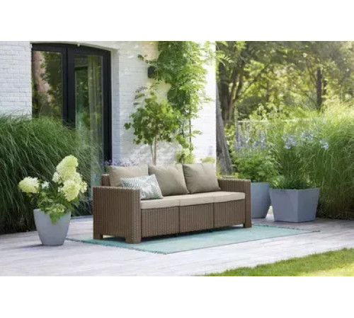 Диван садовий Keter California 3-місний з подушками, капучино