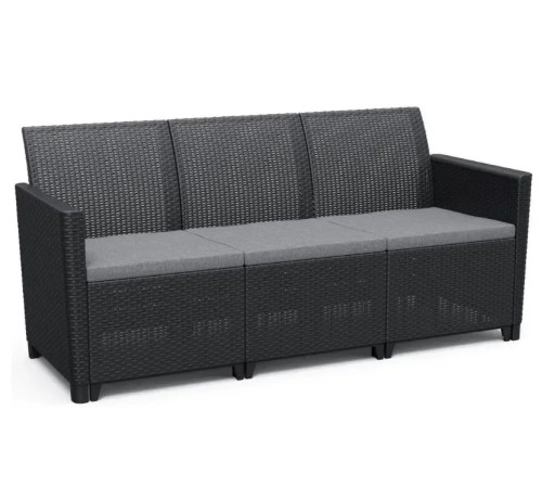 Диван садовий Keter Claire 3-місний, графіт