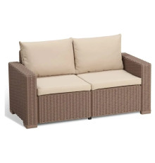Диван садовий Keter California 2-місний з подушками, капучино