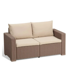 Диван садовий Keter California 2-місний з подушками, капучино