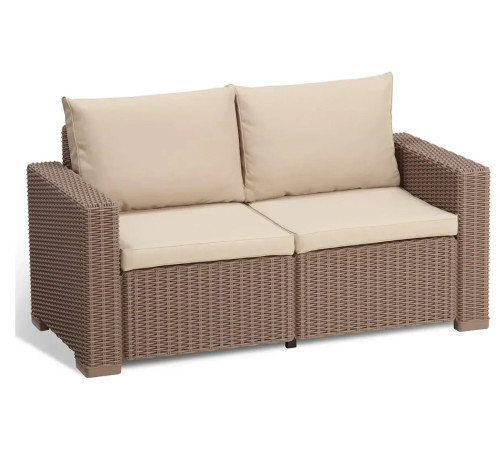 Диван садовий Keter California 2-місний з подушками, капучино