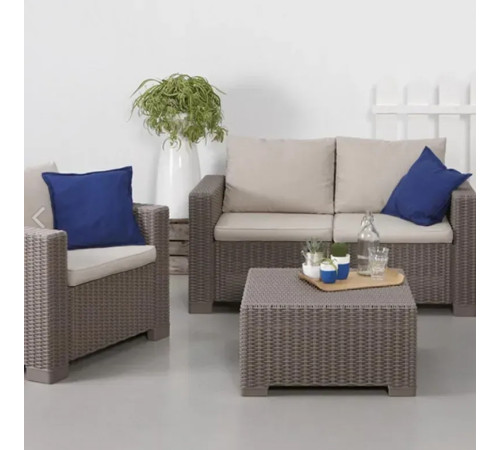 Диван садовий Keter California 2-місний з подушками, капучино