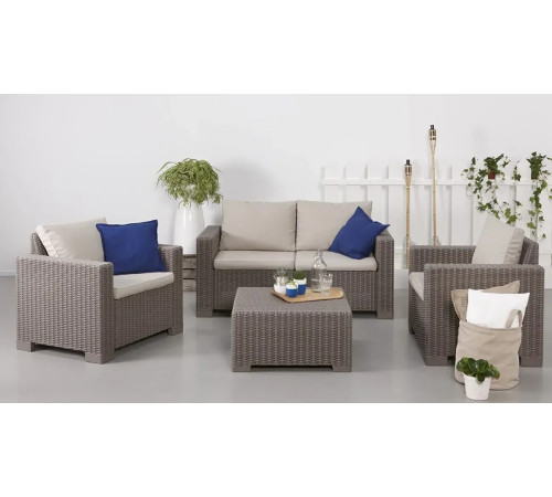 Диван садовий Keter California 2-місний з подушками, капучино