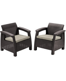 Комплект крісел Keter Corfu II Duo, коричневий