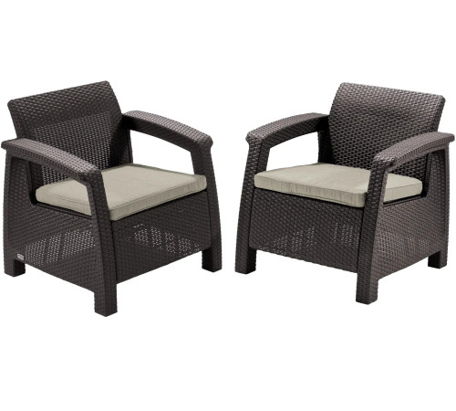 Комплект крісел Keter Corfu II Duo, коричневий