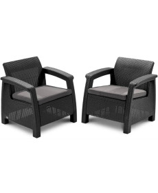 Комплект крісел Keter Corfu II Duo, графіт