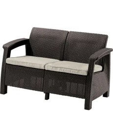 Диван садовий Keter Corfu II Love 2-місний, коричневий