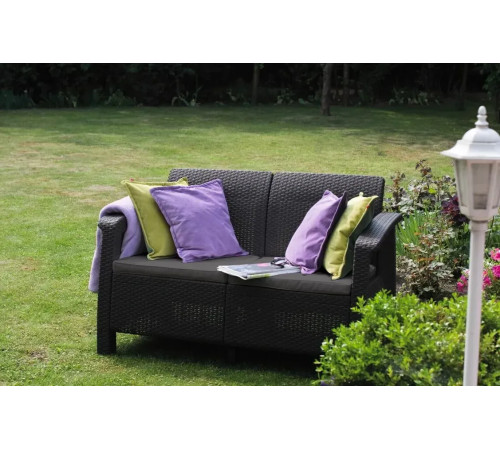 Диван садовий Keter Corfu II Love 2-місний, коричневий