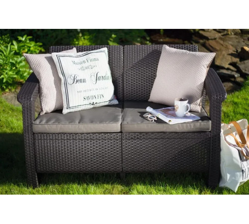 Диван садовий Keter Corfu II Love 2-місний, коричневий