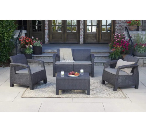 Диван садовий Keter Corfu II Love 2-місний, графіт