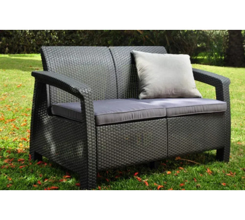 Диван садовий Keter Corfu II Love 2-місний, графіт