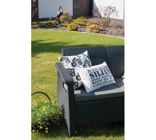 Диван садовий Keter Corfu II Love 2-місний, графіт