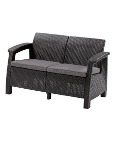 Диван садовий Keter Corfu II Love 2-місний, графіт