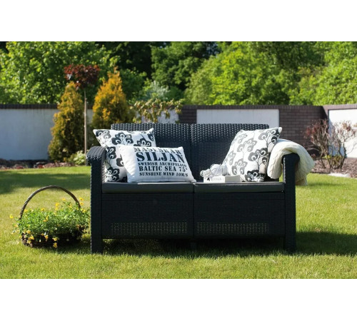 Диван садовий Keter Corfu II Love 2-місний, графіт