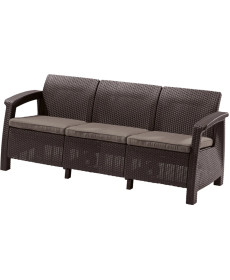 Диван садовий Keter Corfu II Max Love 3-місний, коричневий