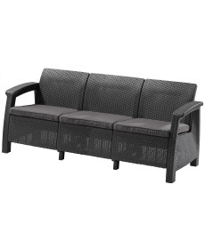 Диван садовий Keter Corfu II Max Love 3-місний, графіт