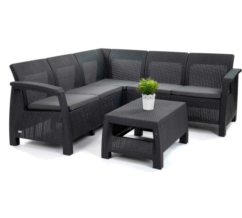 Диван садовий Keter Corfu Relax 5-місний, графіт