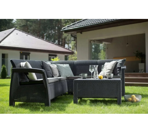 Диван садовий Keter Corfu Relax 5-місний, графіт