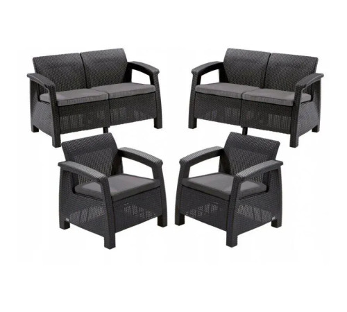 Комплект меблів Keter Corfu Rest 6-місний, графіт