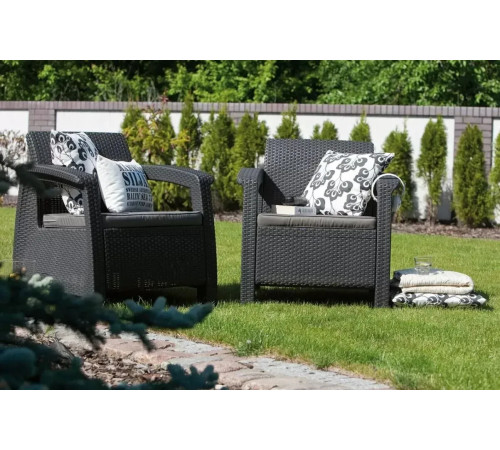 Комплект меблів Keter Corfu weekend 2-місний, графіт