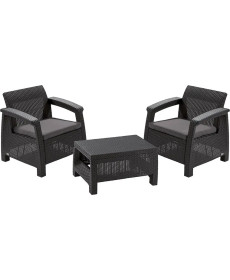 Комплект меблів Keter Corfu weekend 2-місний, графіт