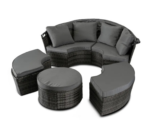 Комплект садових меблів MEBEL ELITE Каліфорнія, сірий Комплект садових меблів MEBEL ELITE Каліфорнія, сірий