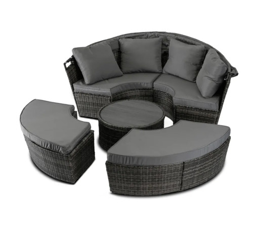 Комплект садових меблів MEBEL ELITE Каліфорнія, сірий Комплект садових меблів MEBEL ELITE Каліфорнія, сірий