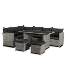 Комплект садових меблів з ротангу MEBEL ELITE Даллас, сірий