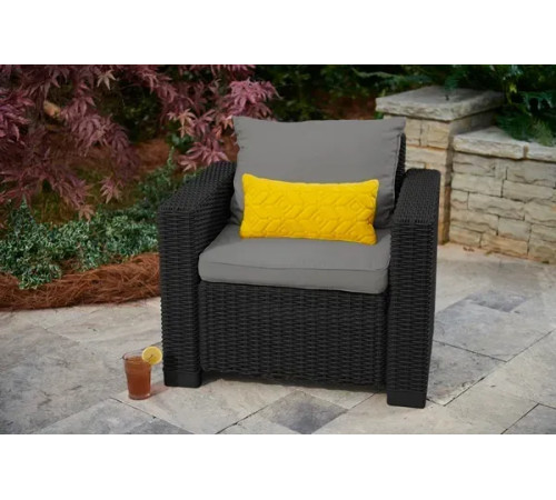 Комплект крісел садових Keter California з подушками, графіт