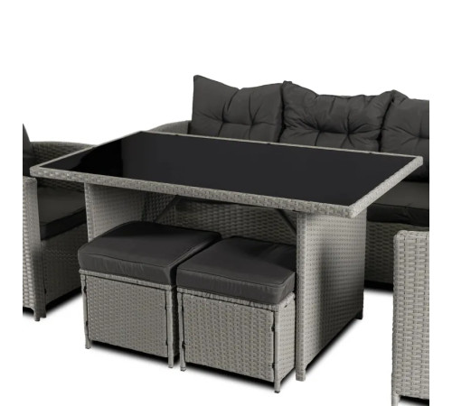 Комплект садових меблів з ротангу MEBEL ELITE Колорадо, сірий Комплект садових меблів з ротангу MEBEL ELITE Колорадо, сірий