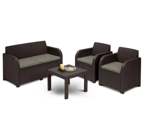 Комплект садових меблів Keter Georgia 4-місний, коричневий