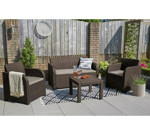 Комплект садових меблів Keter Georgia 4-місний, коричневий