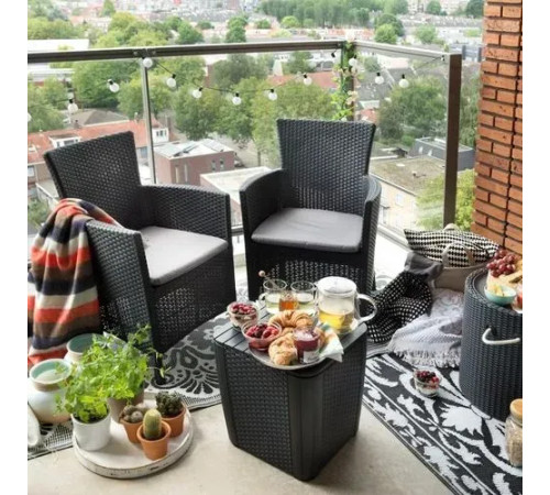 Набір садових меблів Keter Lowa Balcony 2-місний, графіт