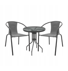Садові меблі Chomik Bistro New стіл та 2 стільці сірий