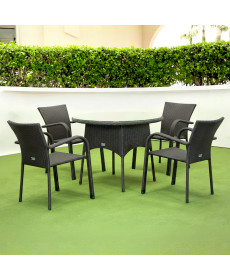 Комплект садових меблів Greengard Балеар Лайт Рт-20194-4, коричнево- чорний