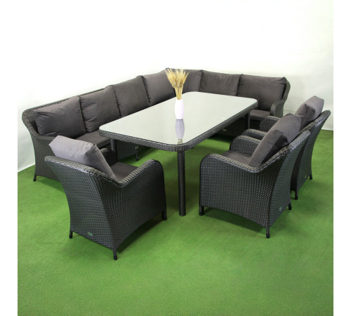 Комплект садових меблів Greengard Версаль, коричнево-чорний