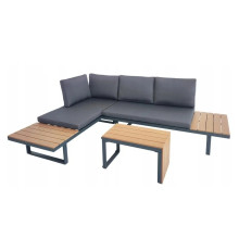 Комплект модульних садових меблів JUMI LOFT 2 дивани + 1 стіл, сірий