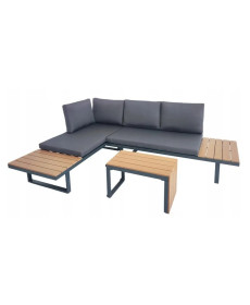 Комплект модульних садових меблів JUMI LOFT 2 дивани + 1 стіл, сірий