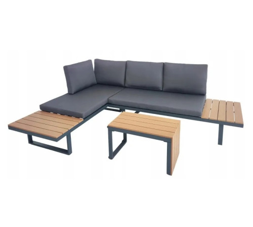 Комплект модульних садових меблів JUMI LOFT 2 дивани + 1 стіл, сірий Комплект модульних садових меблів JUMI LOFT 2 дивани + 1 стіл, сірий
