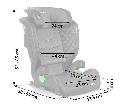 Автокрісло Nukido Louis чорно-сіре 15-36 кг ISOFIX