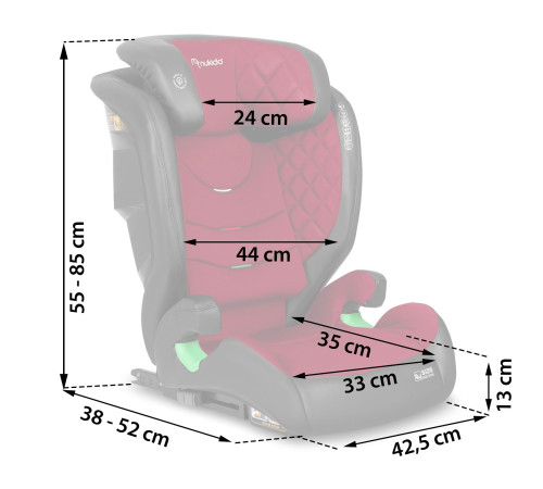 Автокрісло Nukido Louis чорно-червоне 15-36 кг ISOFIX