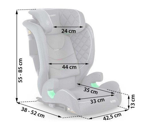 Автокрісло Nukido Louis сіре 15-36 кг ISOFIX