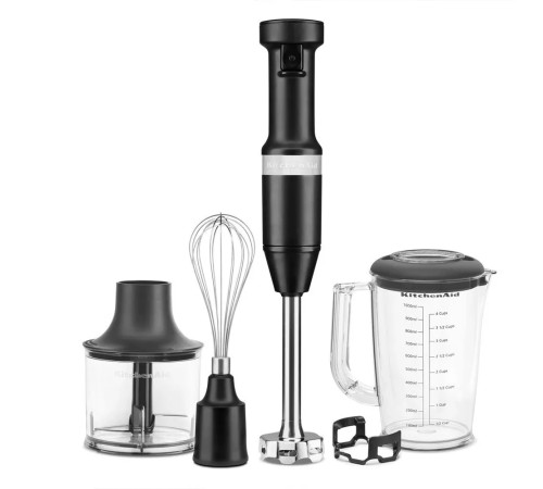 Блендер заглибний KitchenAid 5KHBV83EBM з аксесуарами, чорний матовий