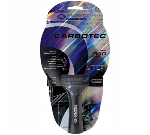 Ракетка для настільного тенісу DONIC CarboTec 900, чорно-червона