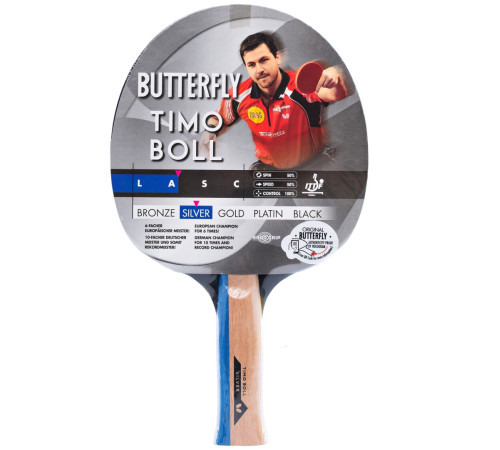 Ракетка для настільного тенісу BUTTERFLY Timo Boll Silver, чорно-червона