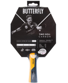 Ракетка для настільного тенісу BUTTERFLY Timo Boll Carbon, чорно-червона