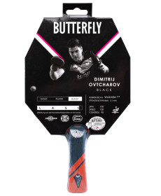 Ракетка для настільного тенісу BUTTERFLY DIMITRIJ OVTCHAROV BLACK, чорно-червона